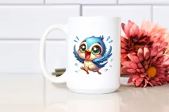 a Cute Colorful Baby Swallow Dancing | Clipart Product Image 2