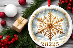 Round Christmass Ornament PNG Product Image 2