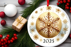 Round Christmass Ornament PNG Product Image 2