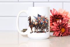 Floral Horse Wagon with USA Flag | Sublimation Clipart Product Image 2