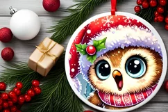 Round Christmas Ornament Sublimation|Clipart Product Image 1