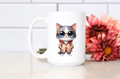 Watercolor Baby Cat Raincoat | Sublimation | Clipart Product Image 2