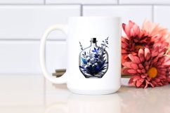 Abstract Glossy Bottle Filled with Lobelia Clipart Product Image 2