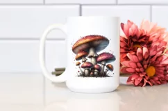 Shiny Mushroom Watercolor Splash PNG Product Image 2