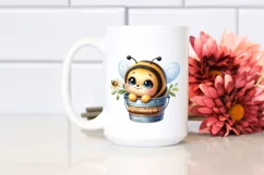 Funny Baby Bee in Bucket Sublimation Clipart Product Image 2