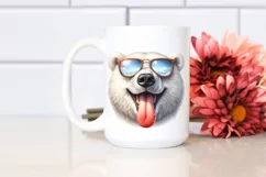 Funny Polar Bear Smiling Sunglasses Clipart Product Image 2