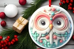 Round Christmas Ornament Sublimation|Clipart Product Image 2