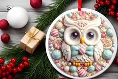 Round Christmas Ornament Sublimation|Clipart Product Image 2