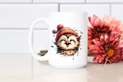 Funny Owl Portrait Smiling Tongue Dripping Clipart Product Image 2