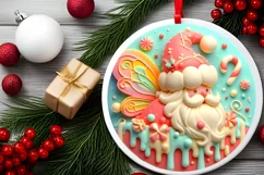 Round Christmas Ornament Sublimation|Clipart Product Image 1