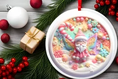 Round Christmas Ornament Sublimation|Clipart Product Image 1