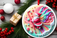 Round Christmas Ornament Sublimation|Clipart Product Image 1
