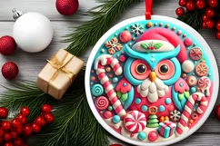 Round Christmas Ornament Sublimation|Clipart Product Image 1