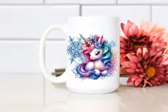 Colorful Baby Unicorn with Snowflake, Transparent PNG Product Image 2
