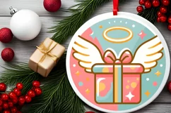 Round Christmas Ornament Sublimation|Clipart Product Image 1