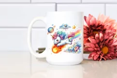 Baby Unicorn Diving PNG Product Image 2