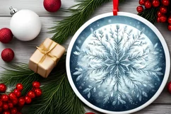 Round Christmas Ornament Sublimation|Clipart Product Image 2