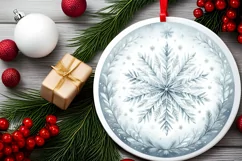 Round Christmas Ornament Sublimation|Clipart Product Image 2