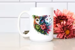 Vibrant Owl with Flowers PNG Product Image 2