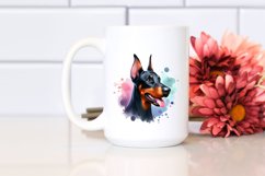 Watercolor Cute Vibrant Doberman Pinscher Clipart Product Image 2