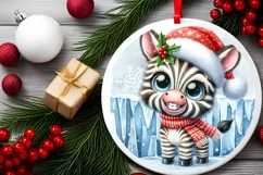 Round Christmas Ornament Sublimation|Clipart Product Image 2