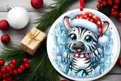 Round Christmas Ornament Sublimation|Clipart Product Image 2