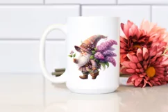 Detailed Gnome Lilac Bouquet Clipart Product Image 2