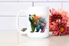 Vibrant Bear with Flowers, High-Res PNG Product Image 2