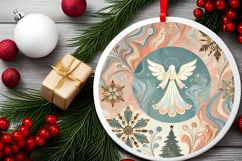 Round Christmas Ornament Sublimation|Clipart Product Image 1