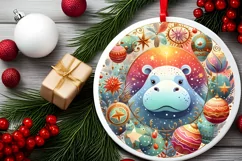 Round Christmas Ornament Sublimation|Clipart Product Image 2