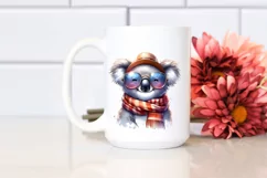 Funny Koala Smiling with Scarf and Sunglasses | Clipart Product Image 2