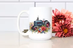 Vibrant Tractor with Flowers | Sublimation Clipart Product Image 2