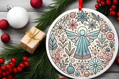 Round Christmas Ornament Sublimation|Clipart Product Image 1