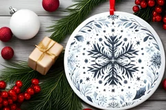 Round Christmas Ornament Sublimation|Clipart Product Image 2