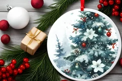 Round Christmas Ornament Sublimation|Clipart Product Image 1