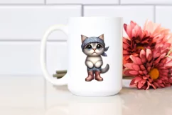 Watercolor Cat Rain Boots | Sublimation | Clipart Product Image 2