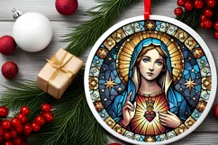 Round Christmas Ornament Sublimation|Clipart Product Image 1
