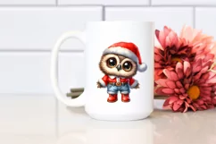 Watercolor Baby Owl Standing Up Human Like Product Image 2