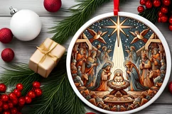 Round Christmas Ornament Sublimation|Clipart Product Image 2