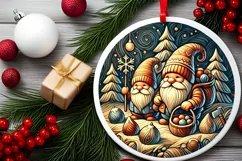 Round Christmas Ornament Sublimation|Clipart Product Image 1