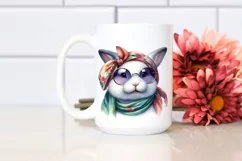 Funny Bunny Portrait with Silk Scarf and Sunglasses | Product Image 2