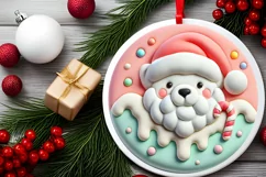 Round Christmas Ornament Sublimation|Clipart Product Image 1