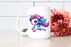 Vibrant Baby Unicorn Clipart Product Image 2