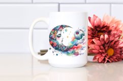 Colorfull Moon Watercolor Clipart Product Image 2