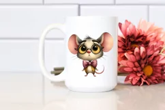 Watercolor Mouse Funny Haircut | Sublimation | Clipart Product Image 2