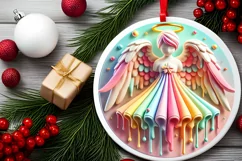 Round Christmas Ornament Sublimation|Clipart Product Image 1