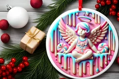 Round Christmas Ornament Sublimation|Clipart Product Image 1