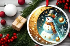 Round Christmas Ornament Sublimation|Clipart Product Image 1