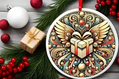 Round Christmas Ornament Sublimation|Clipart Product Image 2