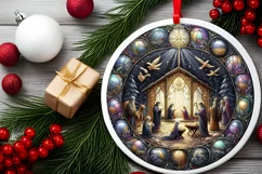Round Christmas Ornament Sublimation|Clipart Product Image 2
